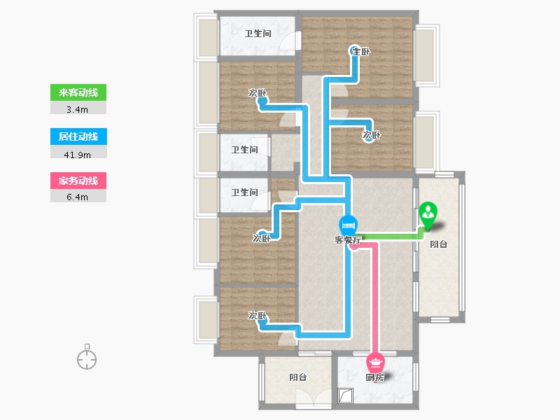 广东省-珠海市-花园城-130.00-户型库-动静线