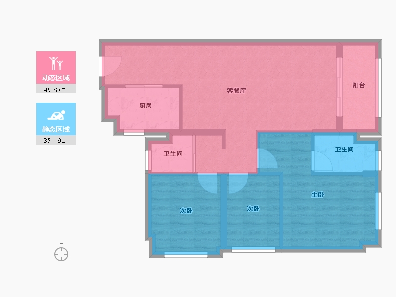 广东省-佛山市-碧桂园凤凰湾-71.20-户型库-动静分区