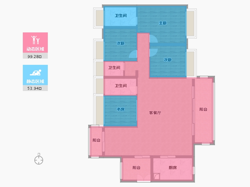 广东省-珠海市-花园城-144.00-户型库-动静分区