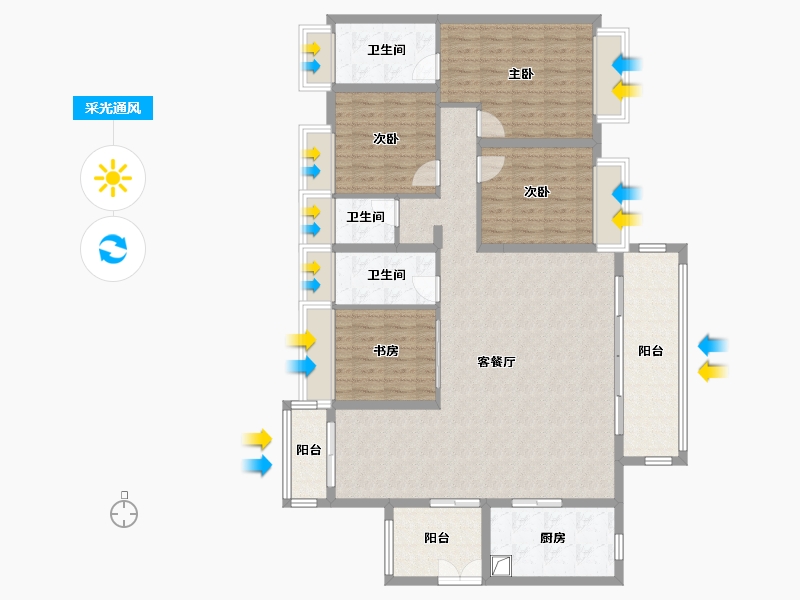 广东省-珠海市-花园城-144.00-户型库-采光通风