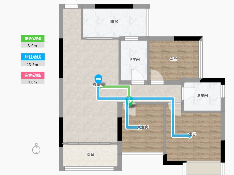 广东省-中山市-江南红合美家园-71.66-户型库-动静线