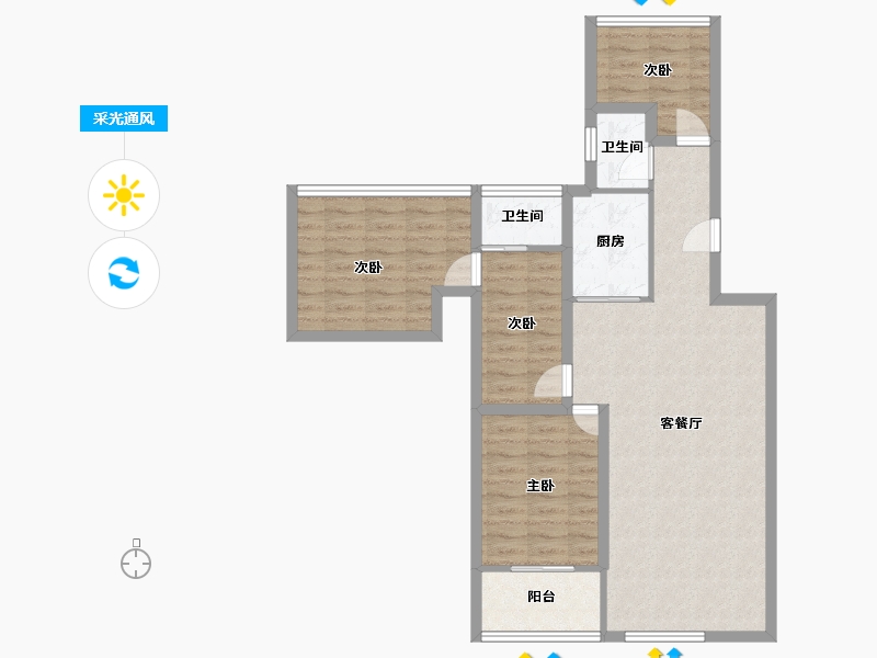 广东省-深圳市-南天一花园-86.06-户型库-采光通风