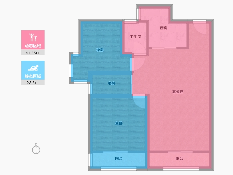 广东省-深圳市-风临左岸-61.52-户型库-动静分区