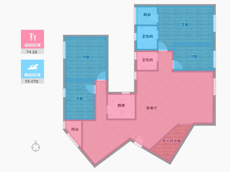 广东省-深圳市-百花公寓二期-116.55-户型库-动静分区