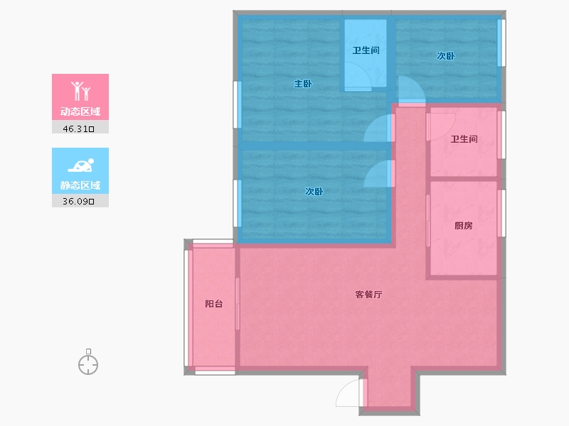 广东省-深圳市-鸿新花园-72.88-户型库-动静分区