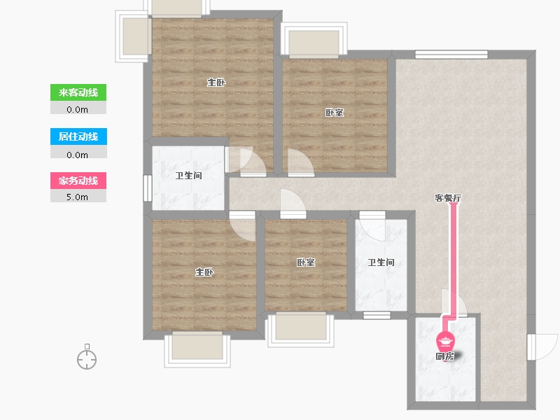 贵州省-遵义市-典雅国际新城小区-92.00-户型库-动静线