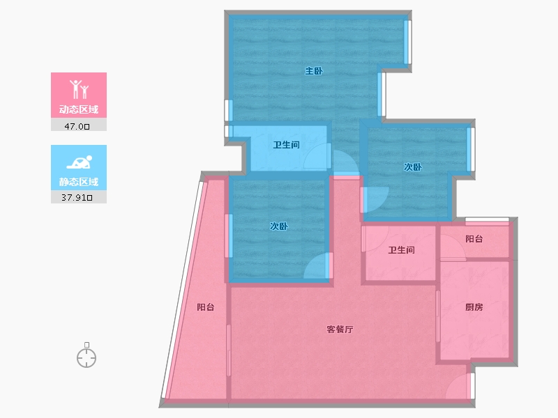 广东省-深圳市-金众香诗美林-74.48-户型库-动静分区