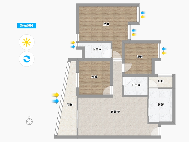 广东省-深圳市-金众香诗美林-74.48-户型库-采光通风