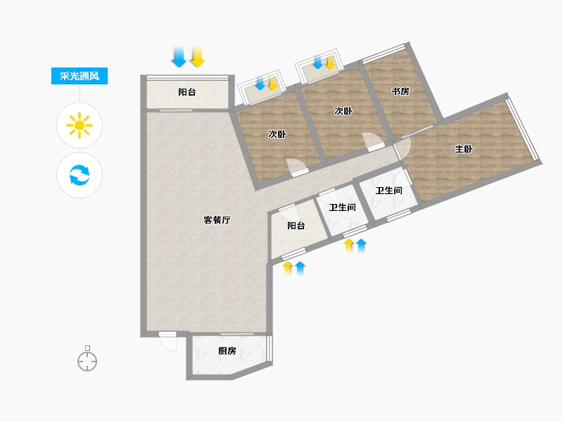 广东省-深圳市-赛格绿茵阁-119.43-户型库-采光通风