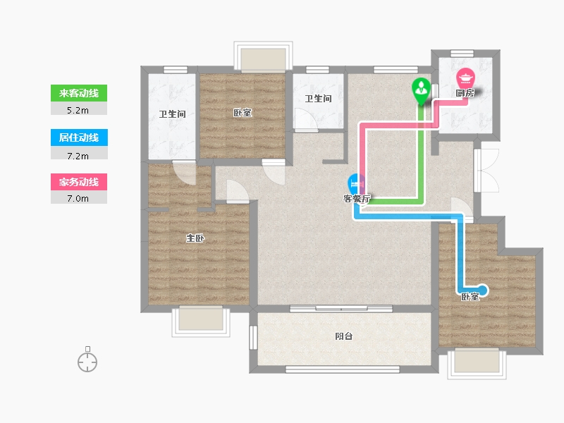 江苏省-淮安市-韶华-105.00-户型库-动静线