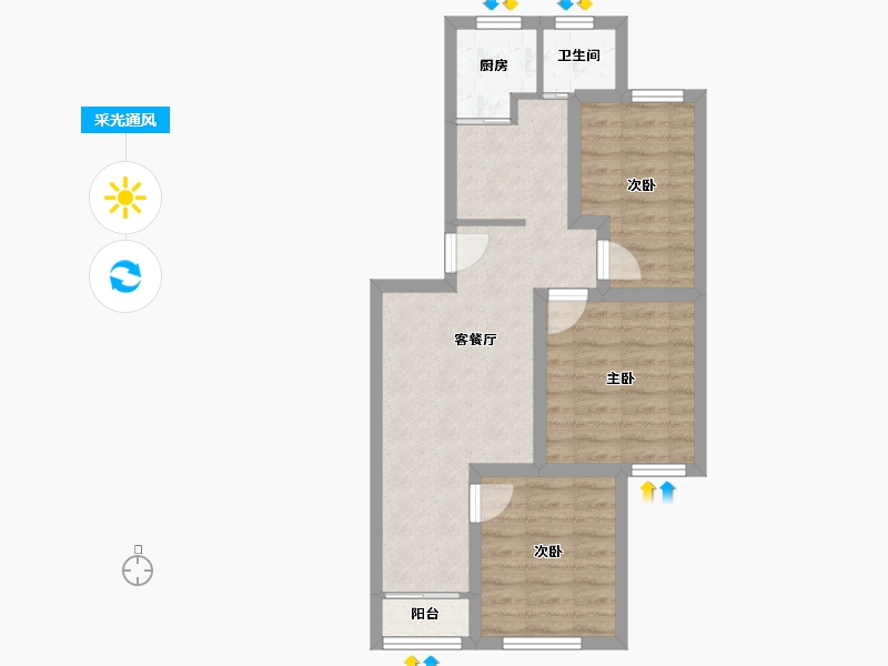 广东省-深圳市-建业南区(建业小区南区)-57.55-户型库-采光通风