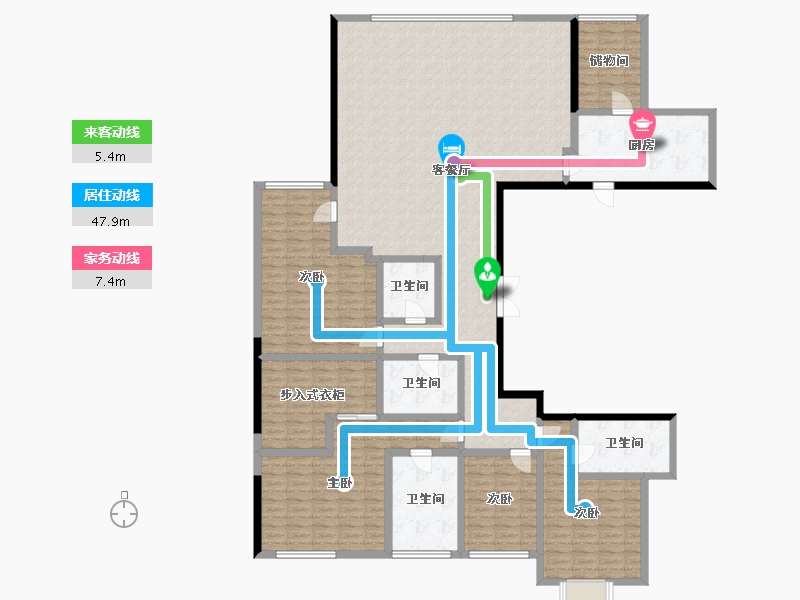 广东省-深圳市-深圳中心·天元公寓（天元花园）-215.56-户型库-动静线