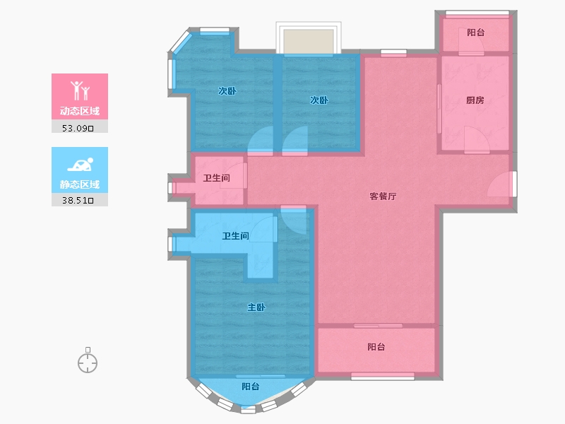 广东省-深圳市-金地海景花园A区-81.29-户型库-动静分区