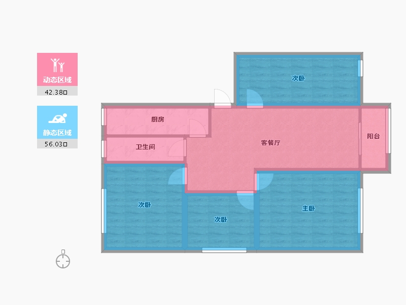 广东省-深圳市-元盛兴苑-87.35-户型库-动静分区