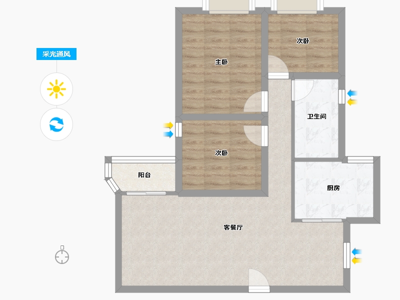 广东省-深圳市-吉莲大厦-70.23-户型库-采光通风