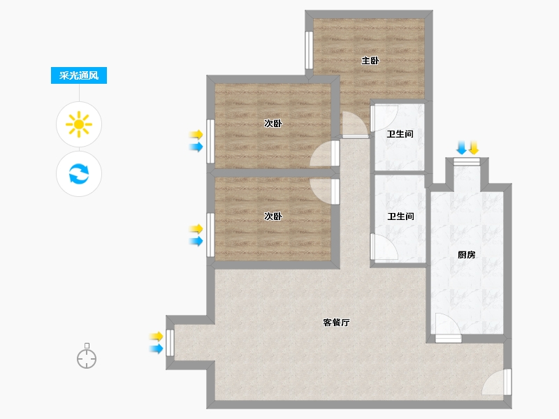 广东省-深圳市-侨香公馆-80.20-户型库-采光通风