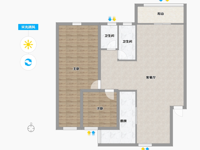 广东省-深圳市-天源梅林居-104.18-户型库-采光通风