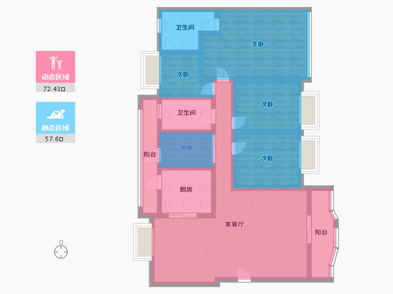 广东省-深圳市-宝瑞轩-108.84-户型库-动静分区