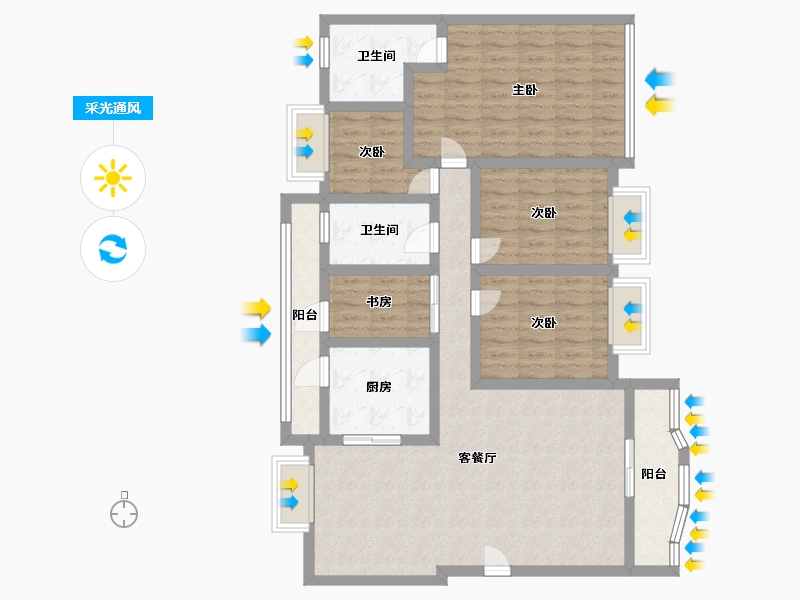 广东省-深圳市-宝瑞轩-108.84-户型库-采光通风