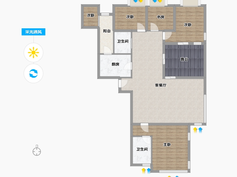 广东省-深圳市-金地香蜜山-121.19-户型库-采光通风