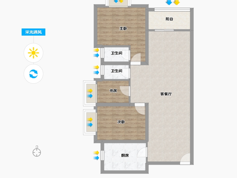 广东省-深圳市-云顶翠峰(一期)-81.46-户型库-采光通风