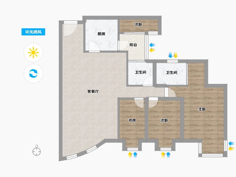 广东省-深圳市-东海花园(二期)-80.24-户型库-采光通风