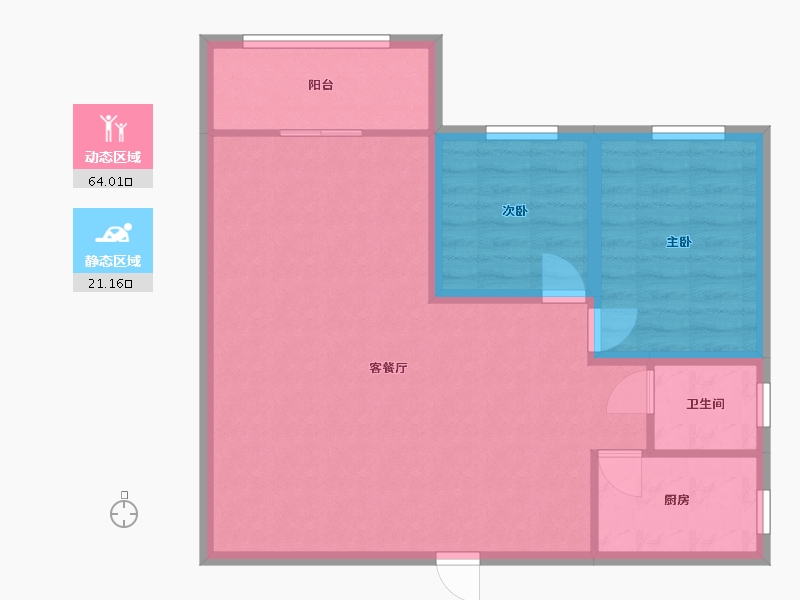 广东省-深圳市-玮鹏花园-77.26-户型库-动静分区