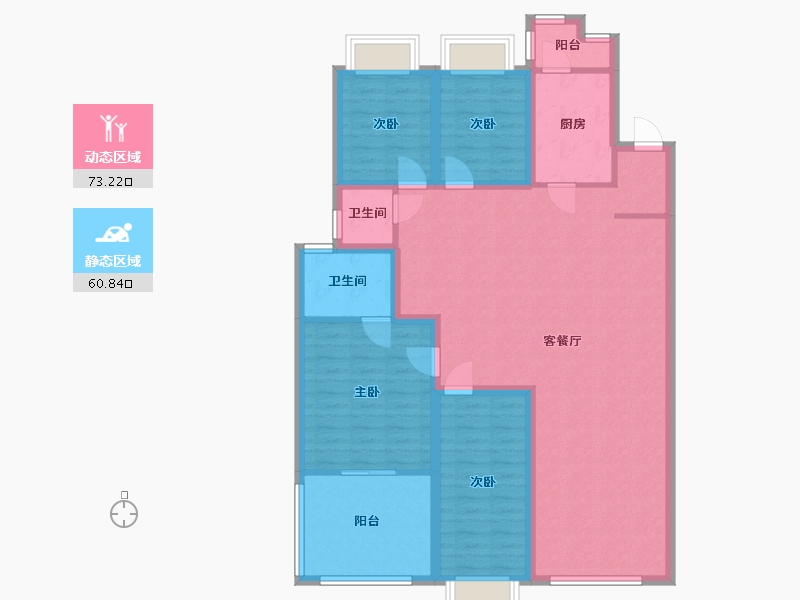 广东省-深圳市-金地海景花园A区-120.77-户型库-动静分区