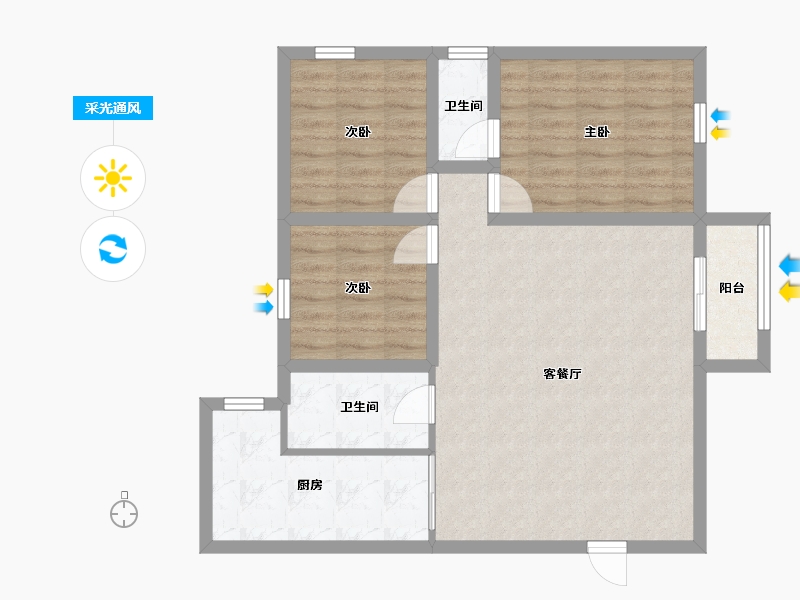 广东省-深圳市-帝港海湾豪园-81.46-户型库-采光通风