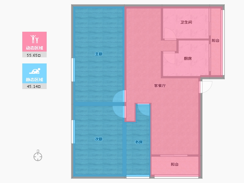 广东省-深圳市-怡和楼-90.82-户型库-动静分区