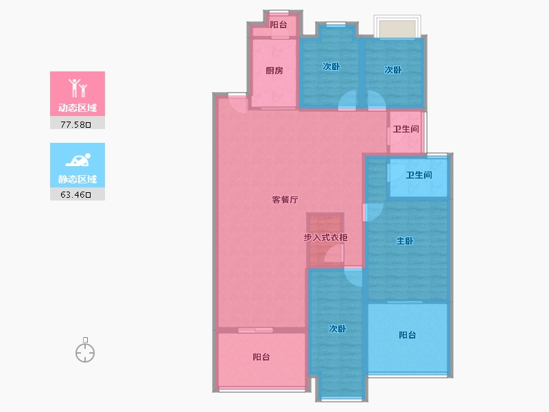 广东省-深圳市-金地海景花园A区-126.36-户型库-动静分区