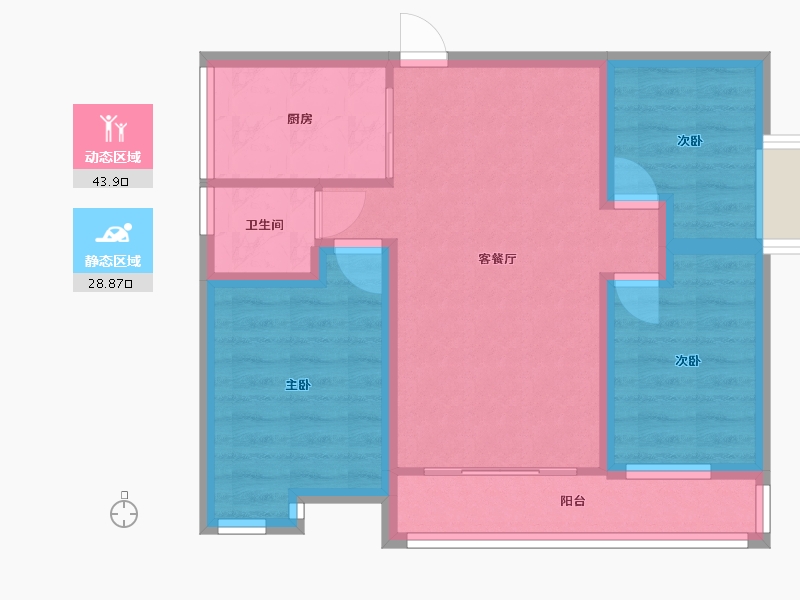 广东省-深圳市-金众香诗美林-64.00-户型库-动静分区