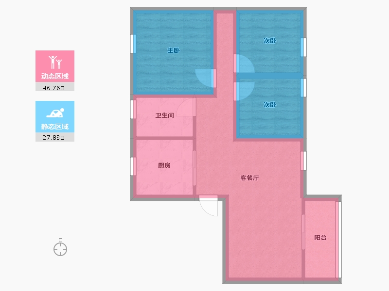 广东省-深圳市-新洲苑-65.67-户型库-动静分区