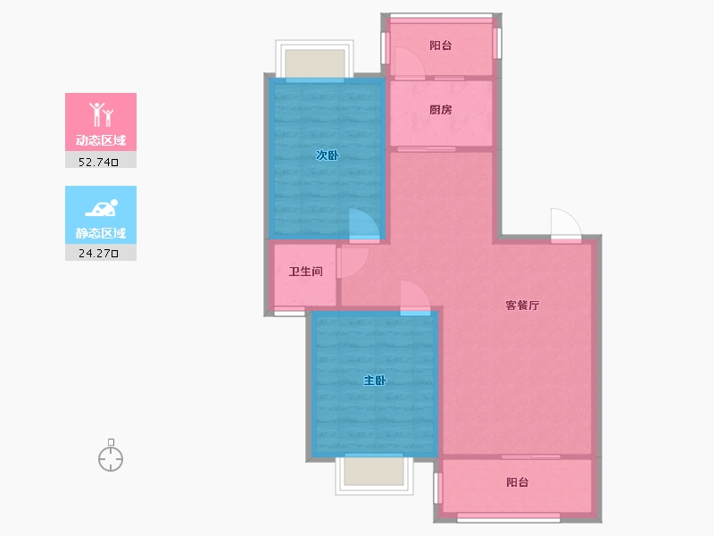 广东省-深圳市-橄榄鹏苑-68.61-户型库-动静分区