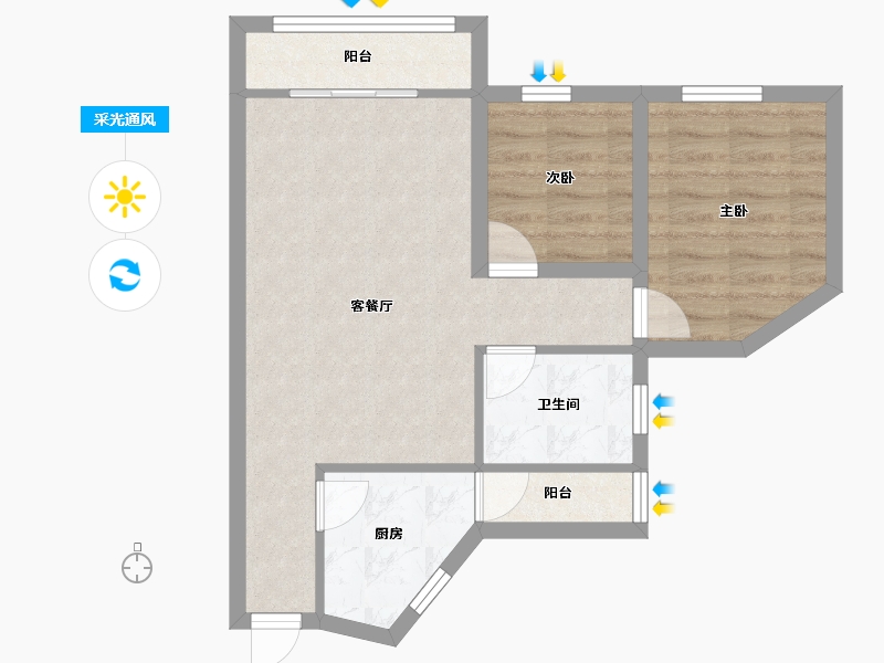 广东省-深圳市-中海华庭-57.99-户型库-采光通风