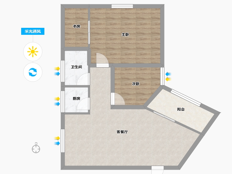 广东省-深圳市-百花公寓二期-68.32-户型库-采光通风