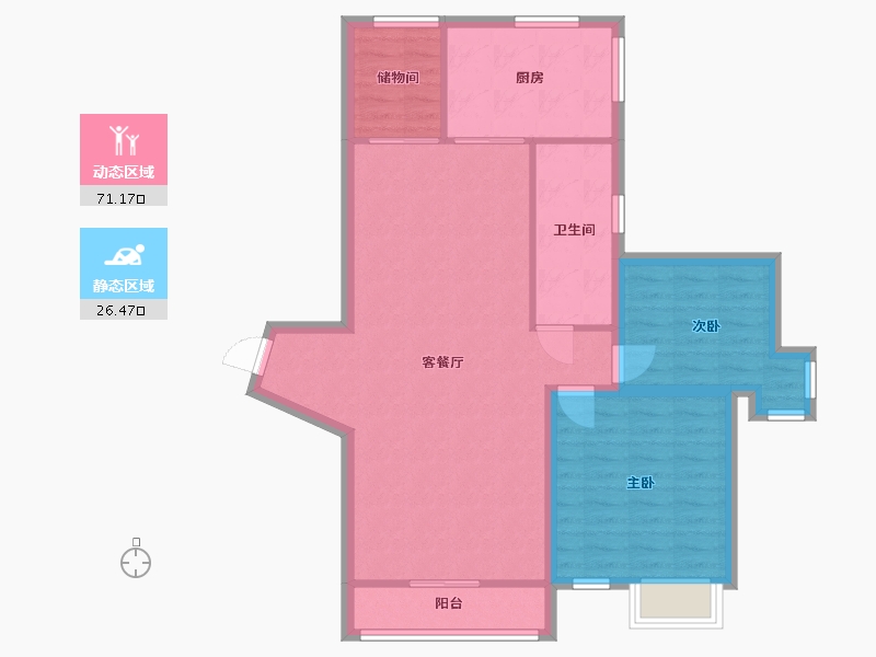 广东省-深圳市-金众香诗美林-88.35-户型库-动静分区