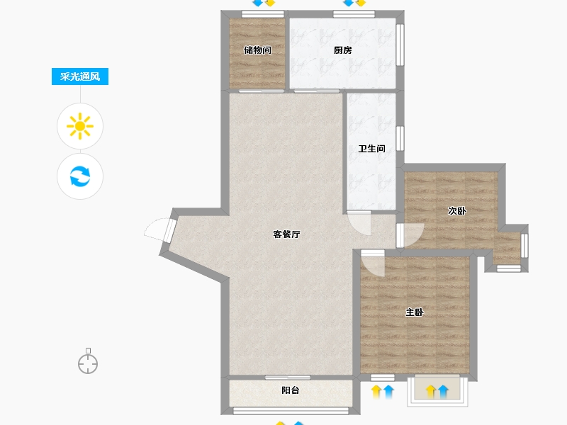 广东省-深圳市-金众香诗美林-88.35-户型库-采光通风