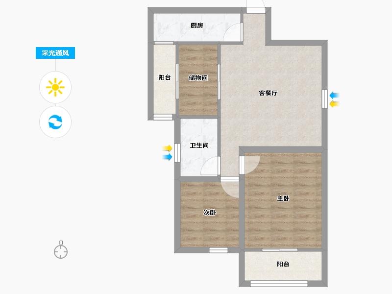 广东省-深圳市-宝莲大厦-62.79-户型库-采光通风