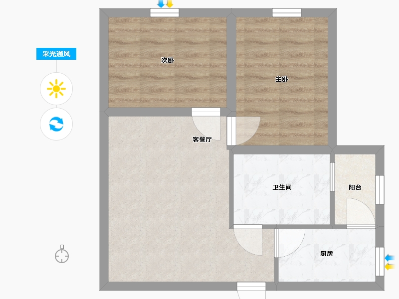 广东省-深圳市-瑞昌大厦-46.56-户型库-采光通风