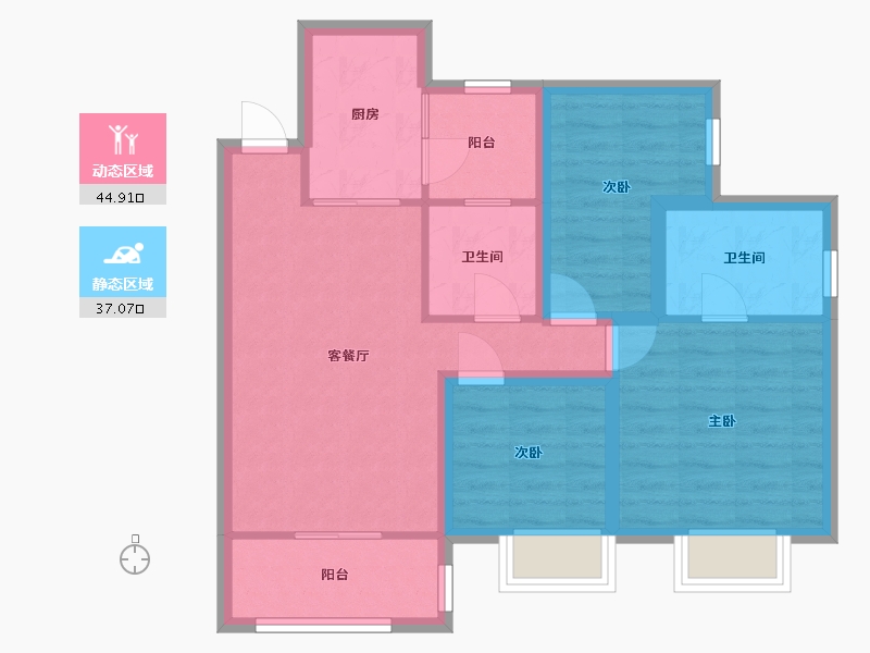 广东省-深圳市-君子广场（一冶广场）-72.37-户型库-动静分区