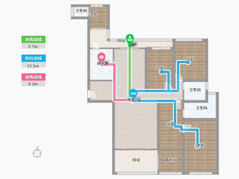 广东省-深圳市-云顶翠峰(一期)-135.05-户型库-动静线