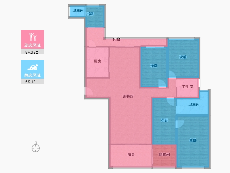 广东省-深圳市-云顶翠峰(一期)-135.05-户型库-动静分区