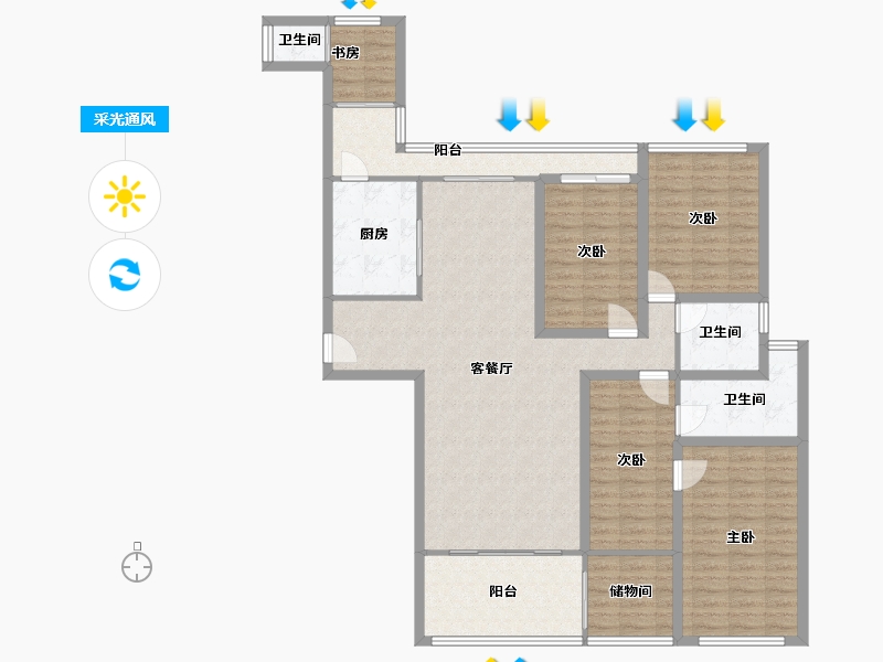 广东省-深圳市-云顶翠峰(一期)-135.05-户型库-采光通风