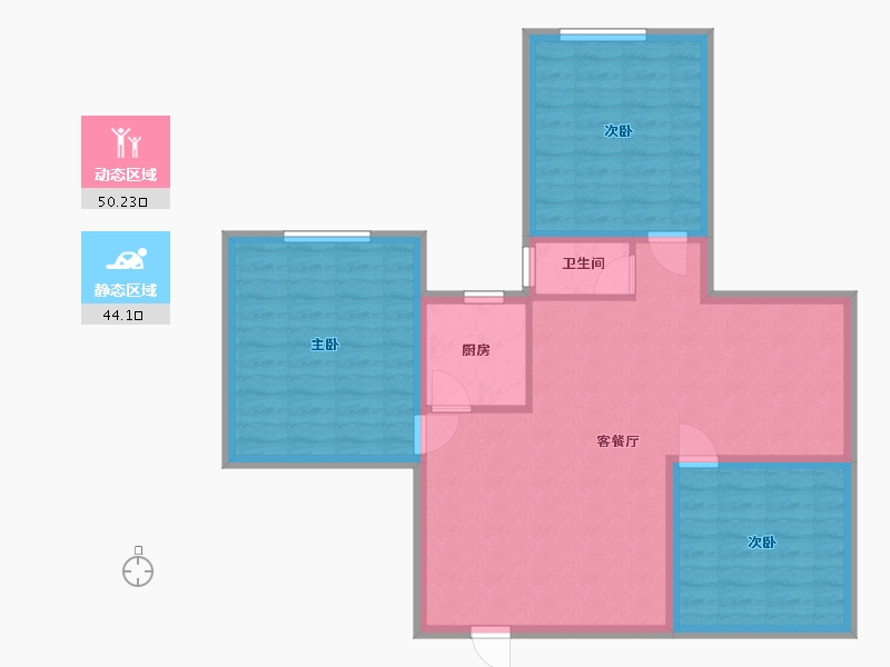 广东省-深圳市-长城一花园-85.17-户型库-动静分区