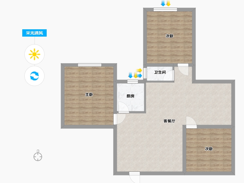 广东省-深圳市-长城一花园-85.17-户型库-采光通风