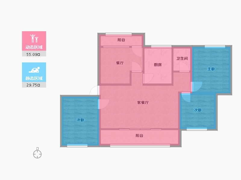 广东省-深圳市-新洲花园-75.51-户型库-动静分区