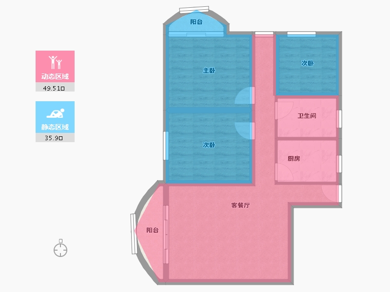 广东省-深圳市-高科利大厦-76.40-户型库-动静分区