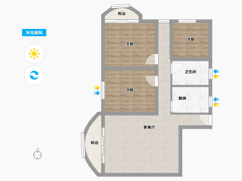 广东省-深圳市-高科利大厦-76.40-户型库-采光通风