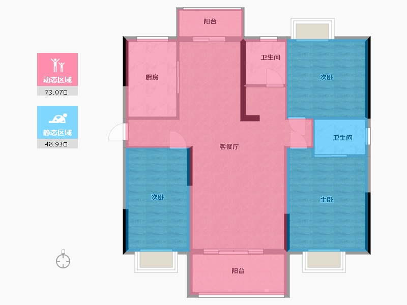 湖南省-郴州市-舜发园-97.52-户型库-动静分区